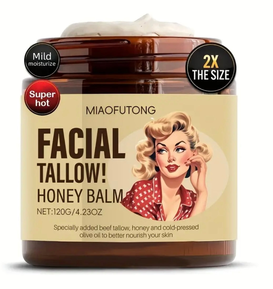 كريم الجسم الطبيعي بالعسل والدهن الحيواني – 120 جم ✨