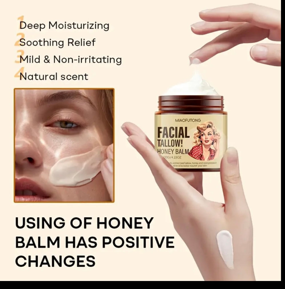 كريم الجسم الطبيعي بالعسل والدهن الحيواني – 120 جم ✨