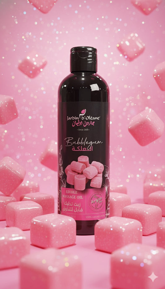 زيت التدليك بطعم العلكة قابل للتذوق